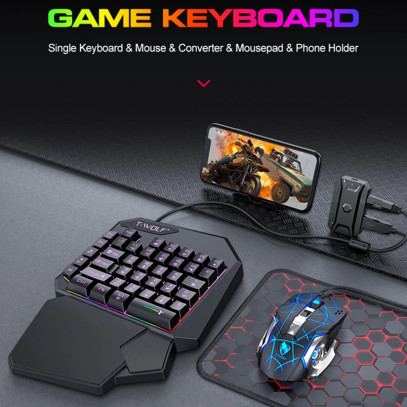 T-WOLF TF900 한 손으로 키보드 왕좌 세트 모 - Gaming Hand Accessories 리뷰 및 가격