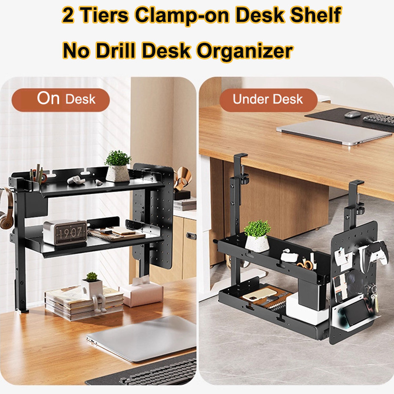 클램프형 14인치 책상 위/아래 2단 선반 유닛 (테이 - Gaming Accessories For Table 리뷰 및 가격