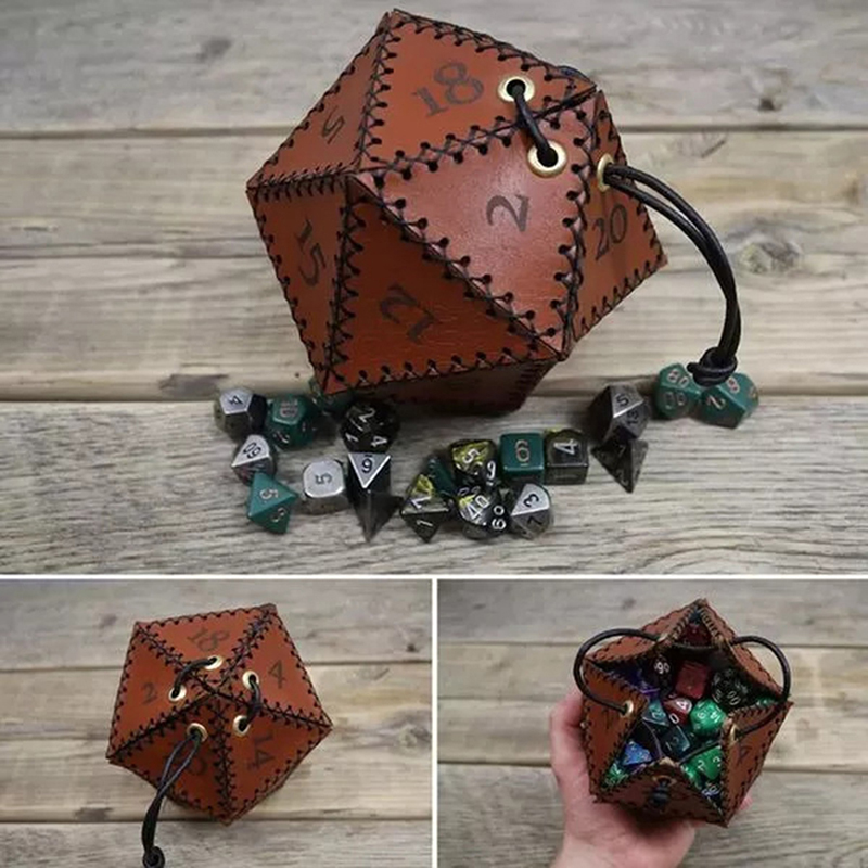 가죽 D20 주사위 가방 다각형 보관 상자 강화된 조임 - Gaming Accessories Gift Ideas 리뷰 및 가격
