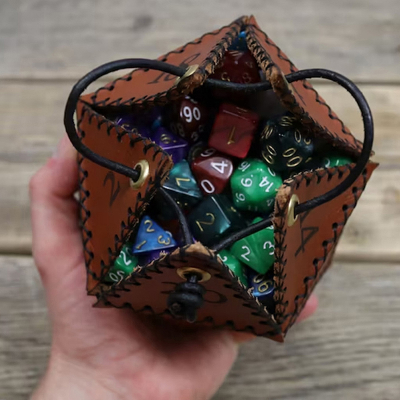 가죽 D20 주사위 가방 다각형 보관 상자 강화된 조임 - Gaming Accessories Gift Ideas 리뷰 및 가격