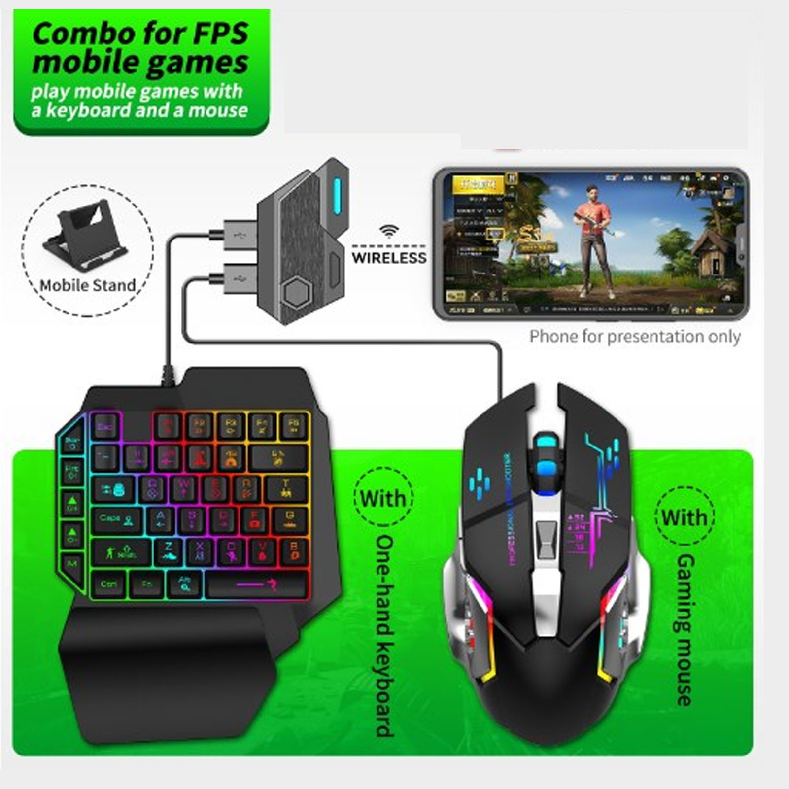 키보드 마우스 변환기 세트 반응형 한 손 키보드 마우스 - Gaming Hand Accessories 리뷰 및 가격