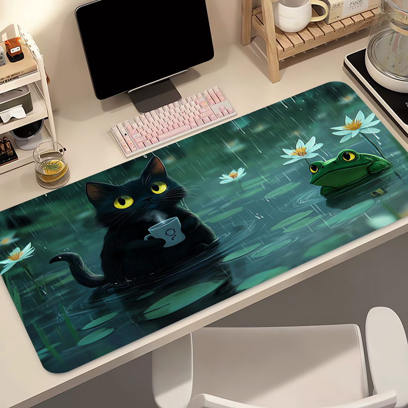 귀여운 검은 고양이 실리콘 소프트 게이밍 마우스 패드  - Gaming Accessories Women 리뷰 및 가격