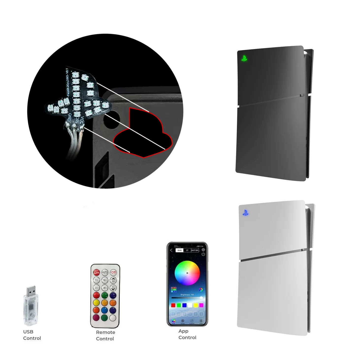 음악 동기화 RGB 무드 라이트 400+ 조명 효과 P - Gaming Accessories Logo 리뷰 및 가격